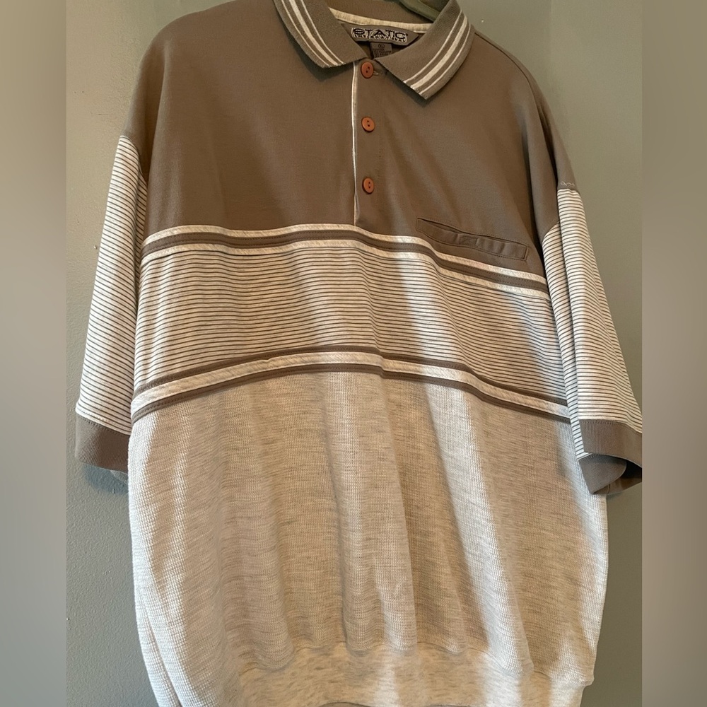 Vintage Static Mixed fabric polo shirt size XL